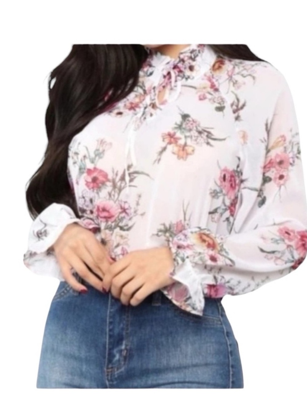 NWT Fashion Nova Floral Blouse Medium